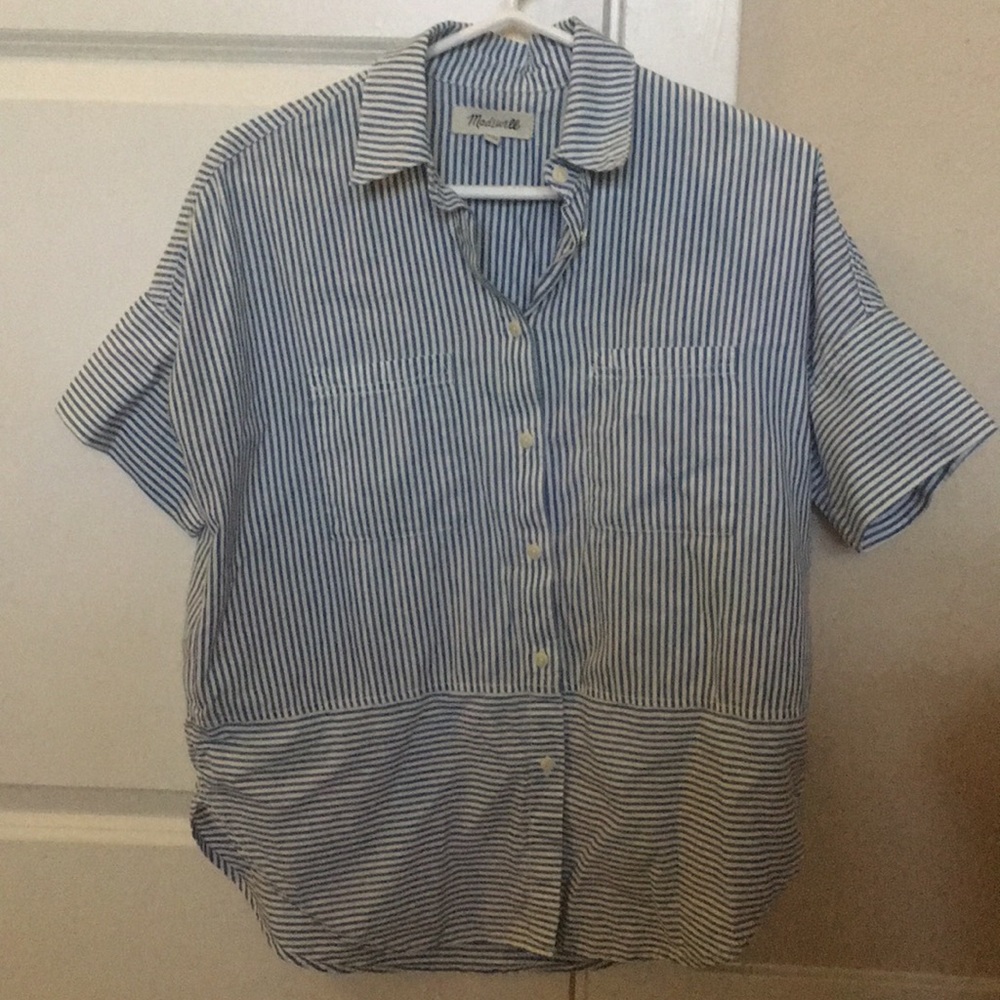 Madewell Short Sleeve Stripe Shirt relax fit XXS